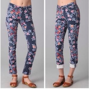 CITIZENS of Humanity Mandy Jeans High Waist Retro Slim Roll Up Floral Womens 30
